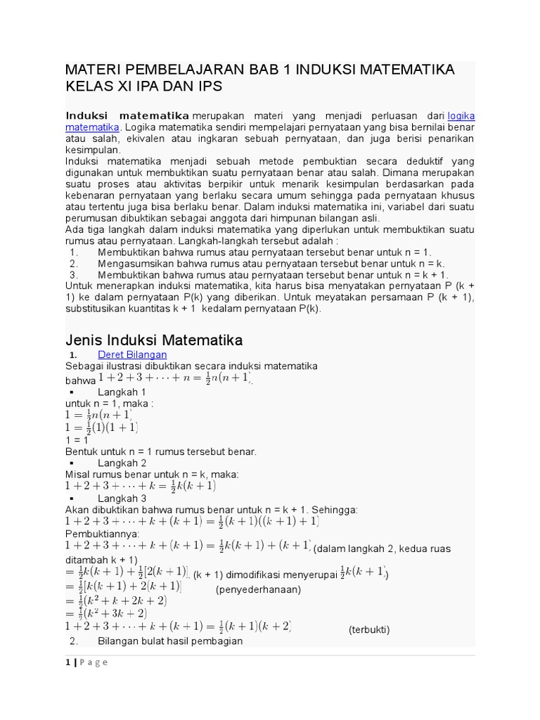 Materi Induksi Matematika