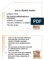 Introduction To Hadith Studies: Lesson Nine