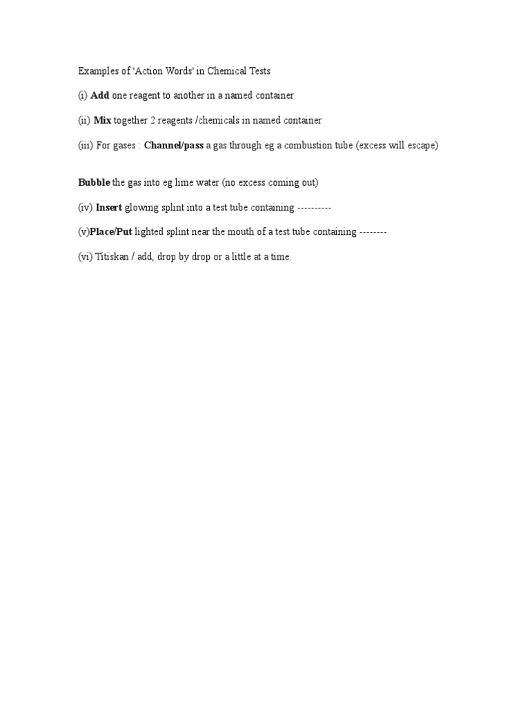 Action Word in Procedures | PDF