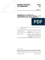 NTC 92 Determinacion Peso Unitario y Vacios en Agregados PDF