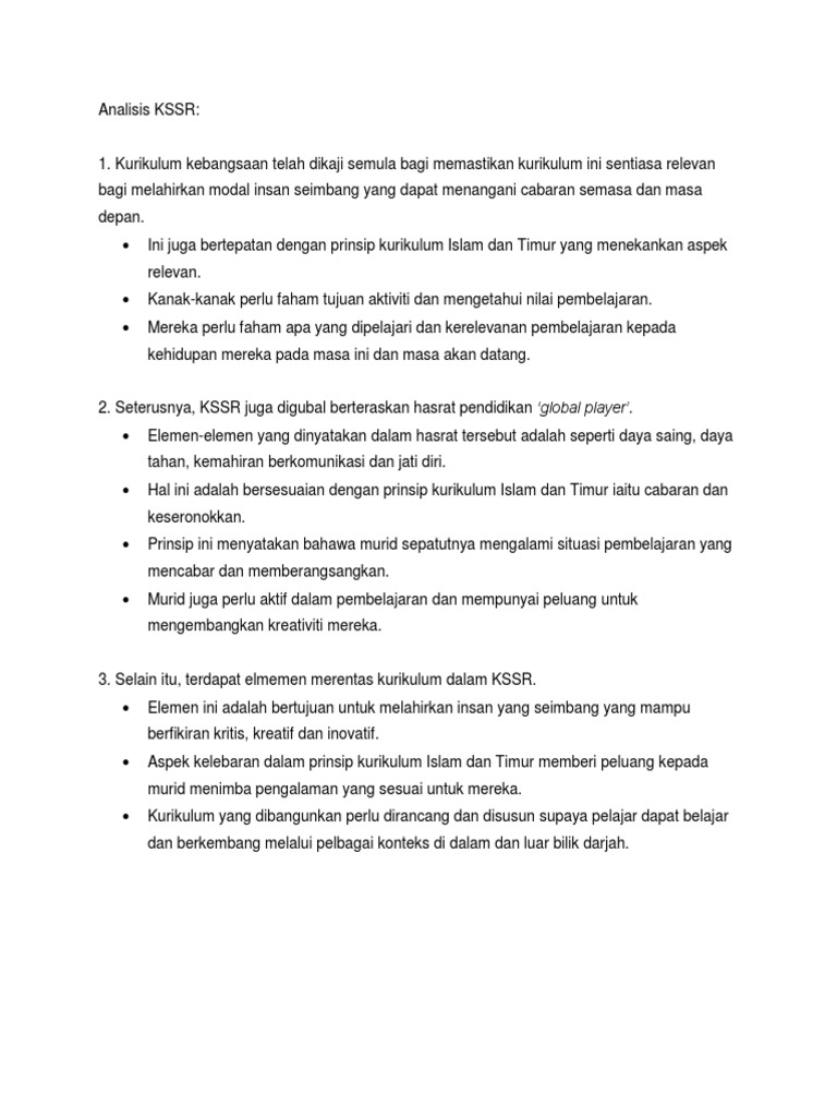 Kssr Analisis Pdf