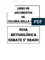 Libro de Documentos DE Colonia Bella Vista: Guia Metodológica ESMATE 5° Grado