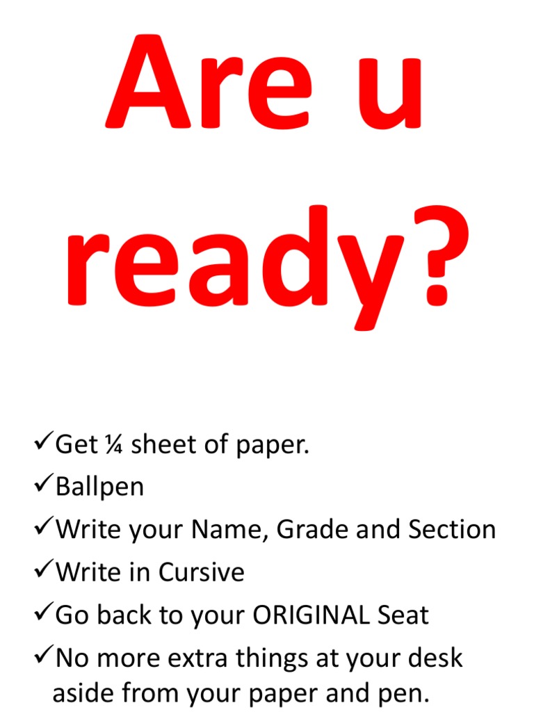 Quiz 1 Are U Ready | PDF