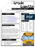 1 Grade Gazette: The Week of August 12 - August 16