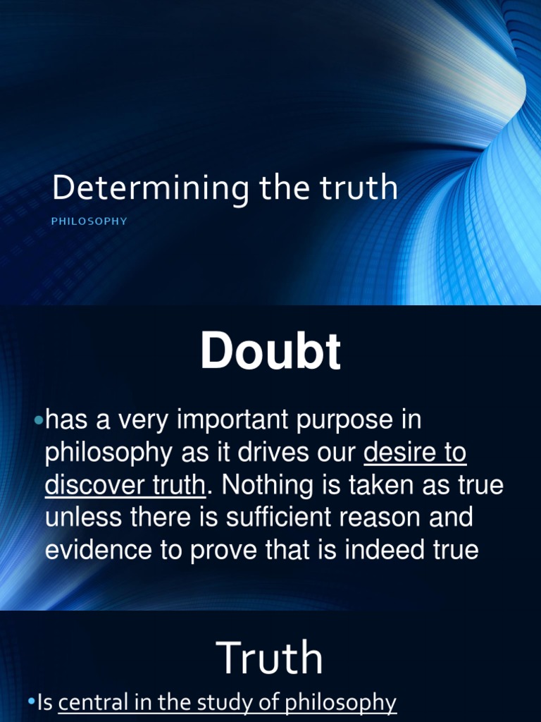 Determining The Truth Philo So Phy PDF Correspondence Theory Of