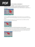 Steps For How To Install Windows 7: 1.enter Your Computer's BIOS