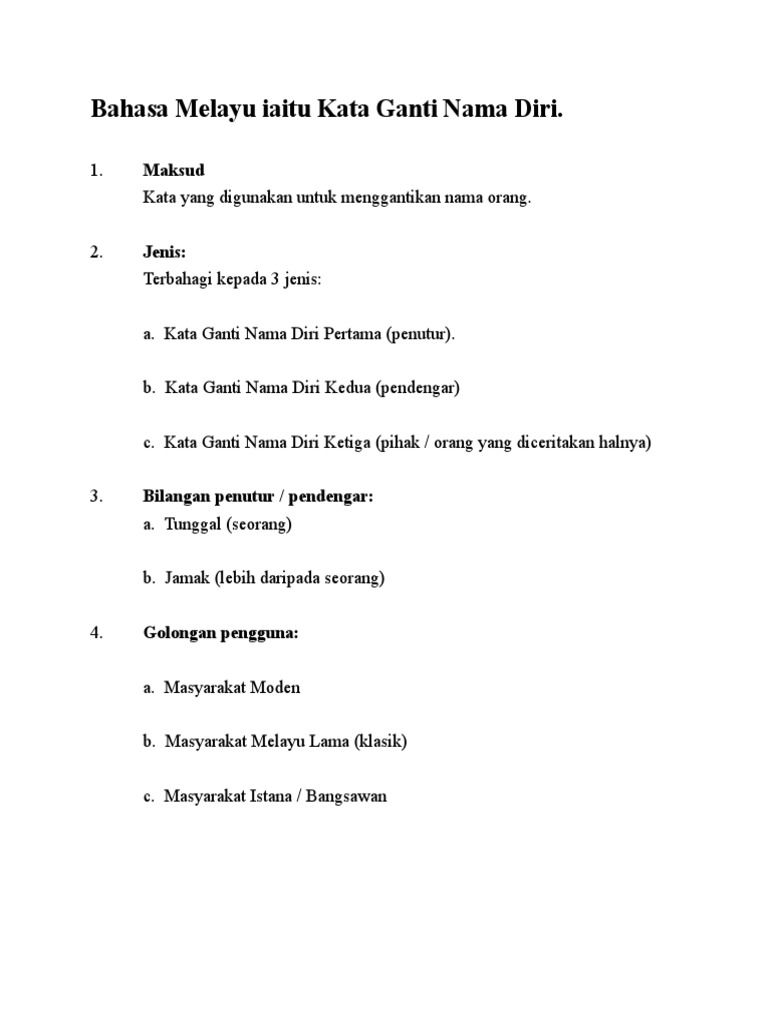 Kata Ganti Nama Diri Ketiga Jamak