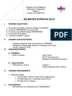 Training Matrix for Pencak Silat in Iligan City