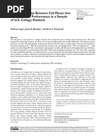 The Relationship Between Cell Phone Use and Academic Performance in A Sample of U.S. College Students