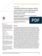 Personality Disorder and Changes in Affect Consciousness: A 3-Year Follow-Up Study of Patients With Avoidant and Borderline Personality Disorder