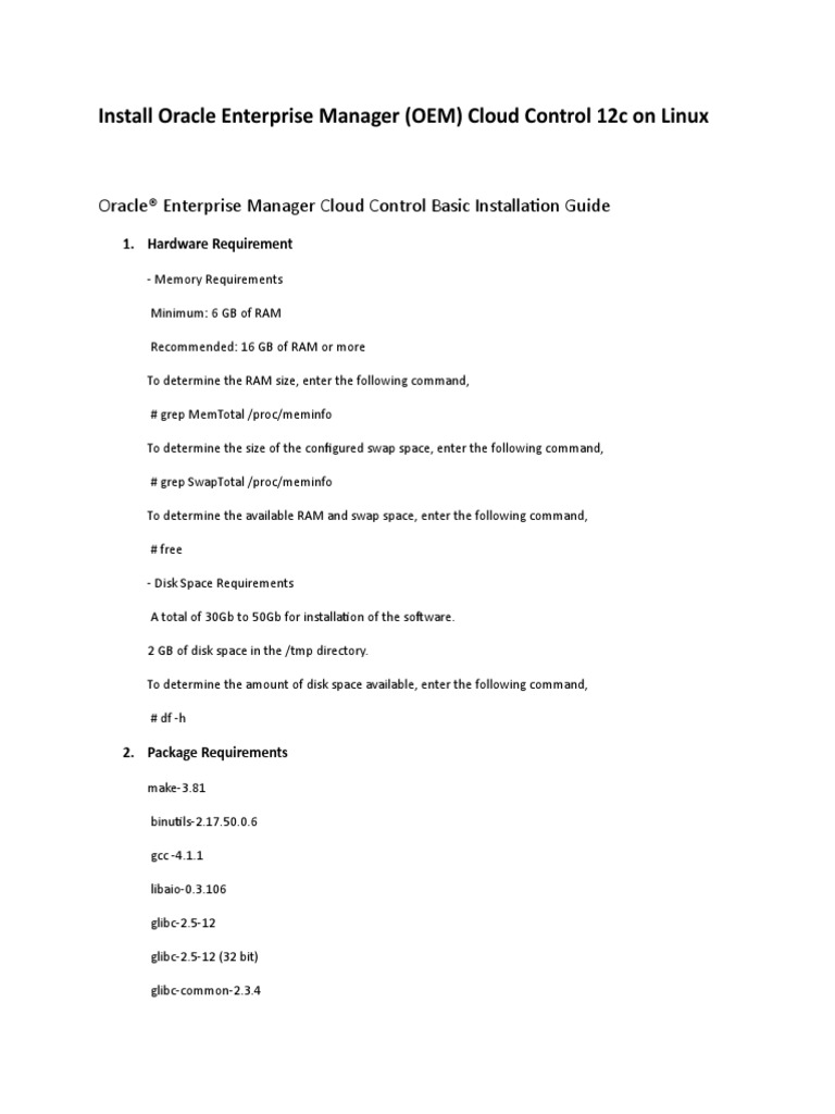 Install Oracle Enterprise Manager | PDF | Oracle Database | Operating ...
