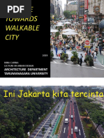 A Recipe Towards Walkable City: Architecture Department Tarumanagara University