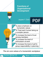 D. Functions of Organizational Development