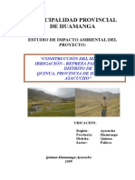 Estudio impacto ambiental presa Pallcca Quinua Huamanga