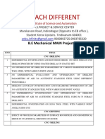 Teach Different: B.E Mechanical MAIN Project List