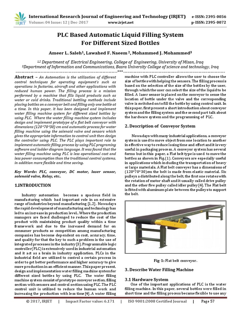PLC Based Automatic Liquid Filling Syste PDF | PDF | Programmable Logic ...
