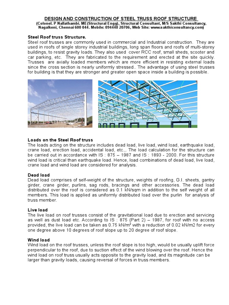 Wind Load Analysis for Steel Trusses | PDF | Truss | Wound