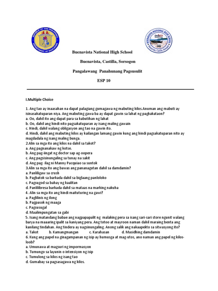 Esp 10 Exam | PDF
