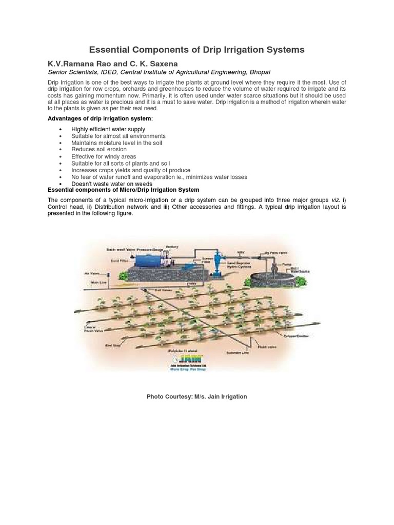 5 Essential Components of Drip Irrigation Systems PDF Irrigation Filtration