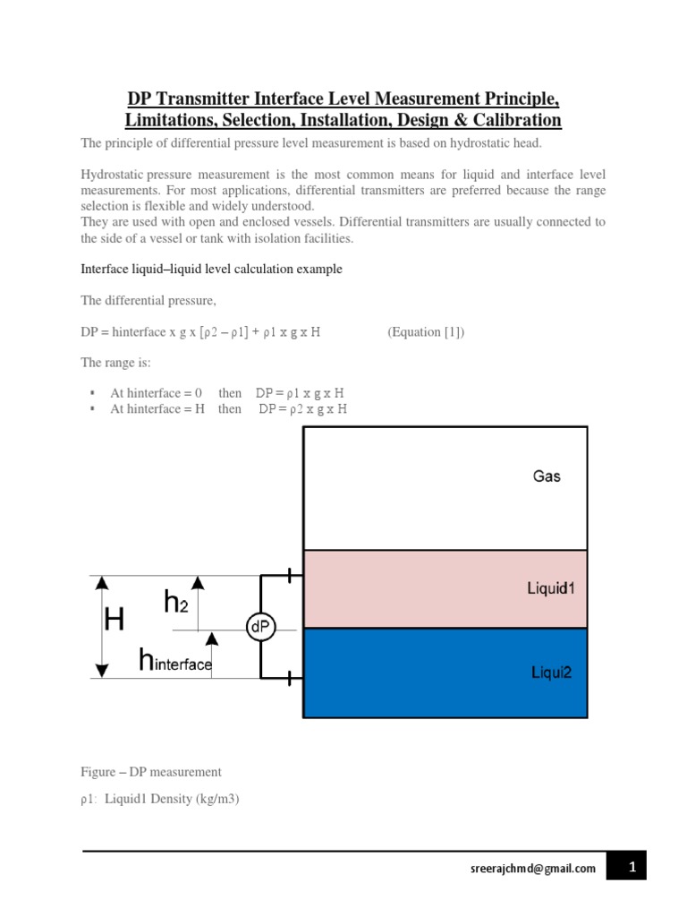 DP Transmitter Level Measurement Guide | PDF | Pressure Measurement ...
