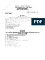 Chinmaya Mission College Model Examination March 2019 First Semester Bca Digital Electronics Class: I Bca Maximum Marks: 80 Time: 3 Hrs