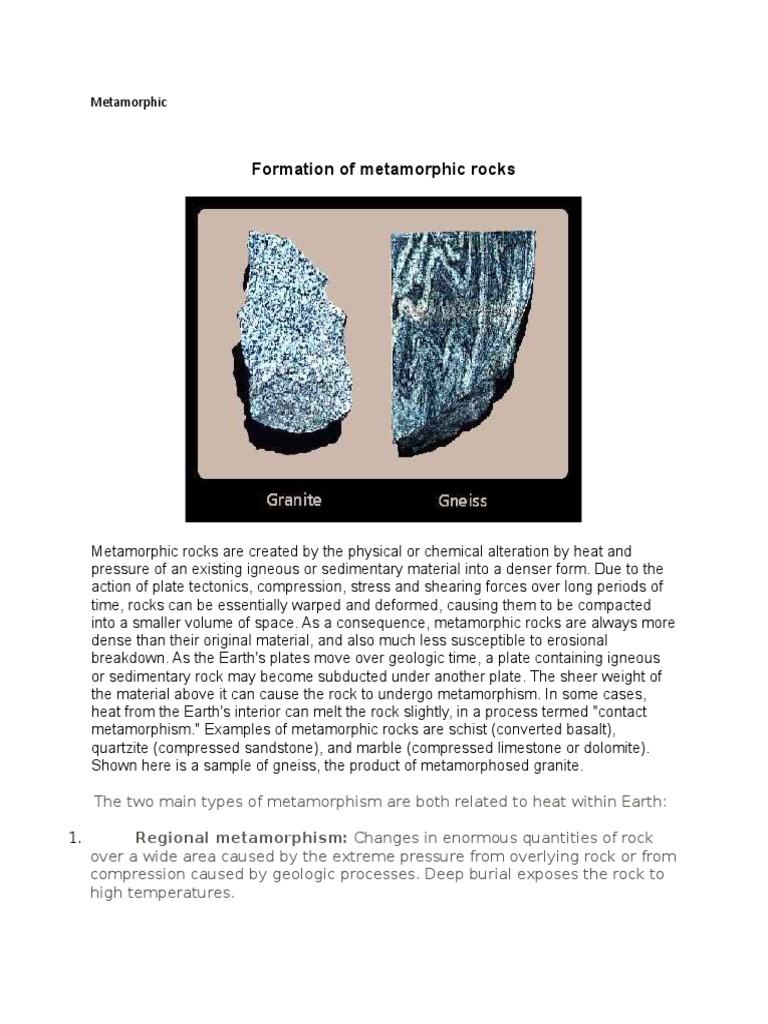 Formation of Metamorphic Rocks | Download Free PDF | Rock (Geology ...