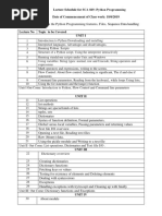 Lecture Schedule MCA Python