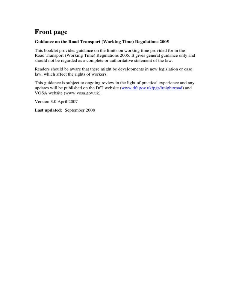 Working Time Guidance Pdf Working Time Self Employment