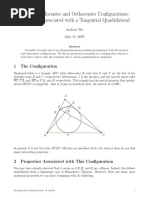 Joining The Incenter and Orthocenter Configurations: Properties Associated With A Tangential Quadrilateral