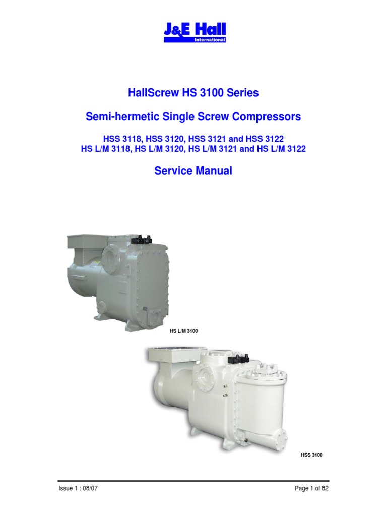 McQuay HallScrew HS3100 Series Compressor Service Manual PDF Pump
