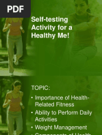 Self-Testing Activity For A Healthy Me!