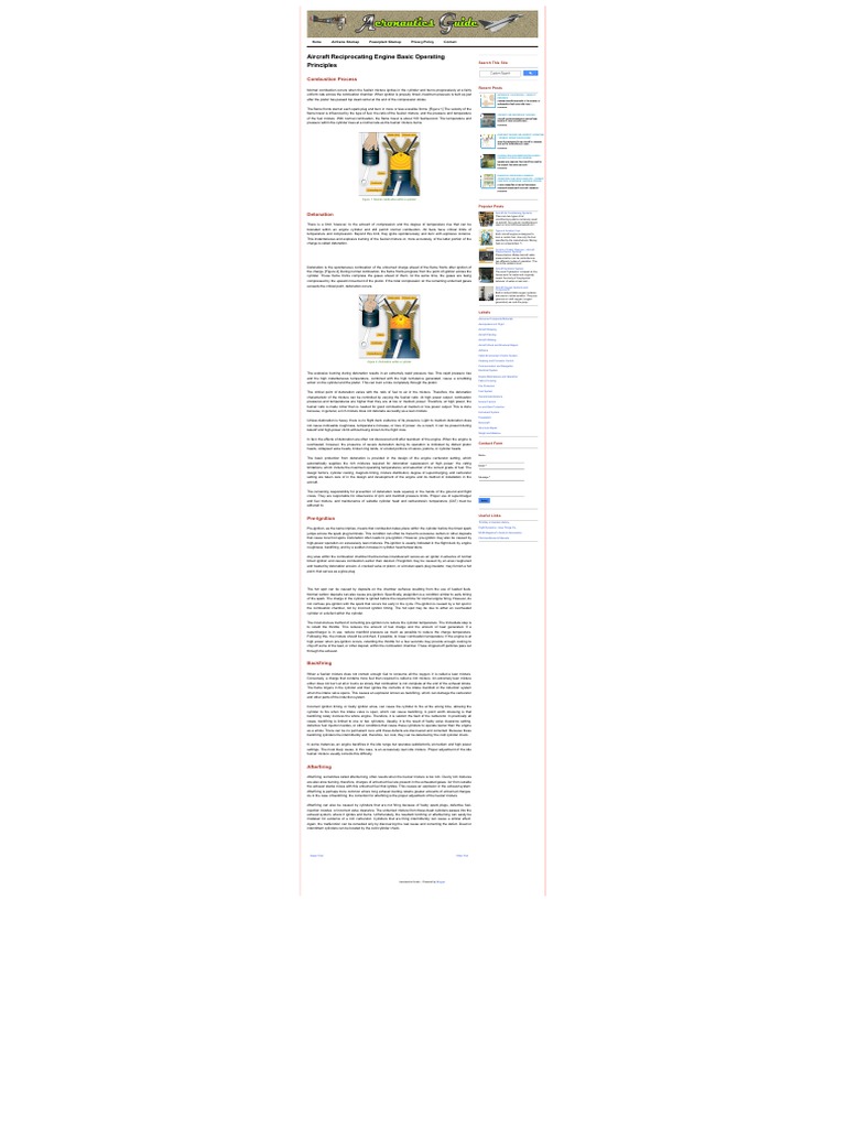 Aircraft Reciprocating Engine Basic Operating Principles – VRRQH