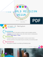 How World Religion Begun: Reporter: Shiela May M. Rozano