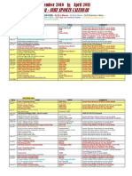 Kawawna Surf Club - Final Competition Calendar From September 2010 To April 2011