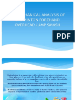 Biomechanical Analysis of Badminton Forehand Overhead Jump Smash