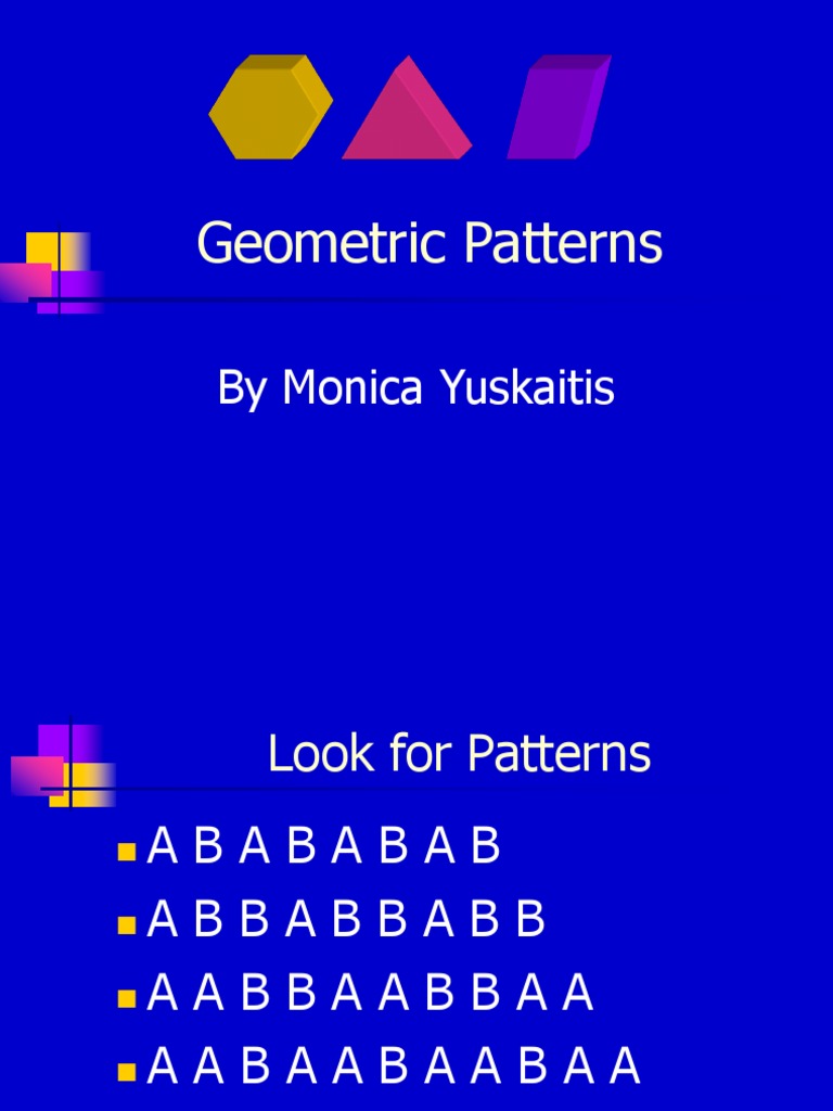 Geometric Patterns: by Monica Yuskaitis | PDF