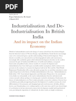 Industrialisation and De-Industrialisation in India 