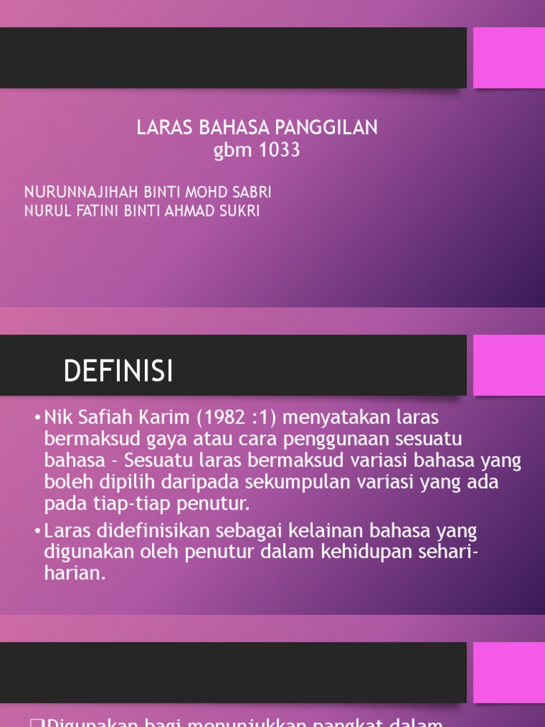 Laras Bahasa Panggilan Pdf