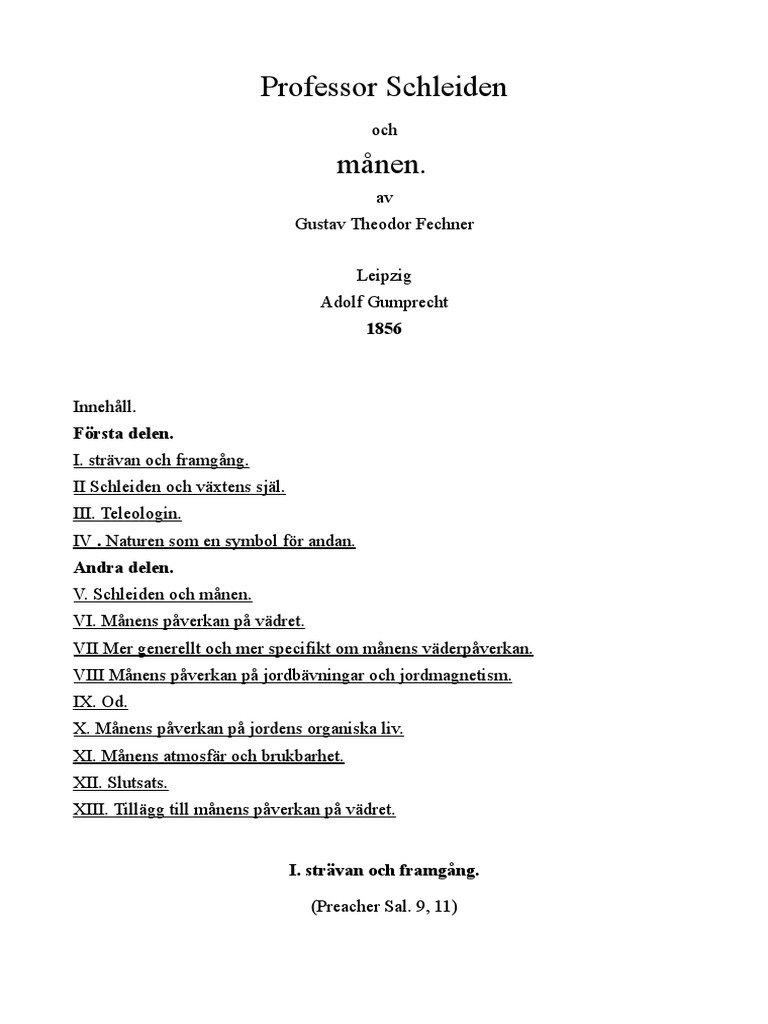Professor Schleiden Och Månen.-svenska-Gustav Theodor Fechner  PDF