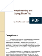Complimenting and Saying Thanks