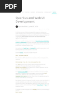 Quarkus and Web UI Development