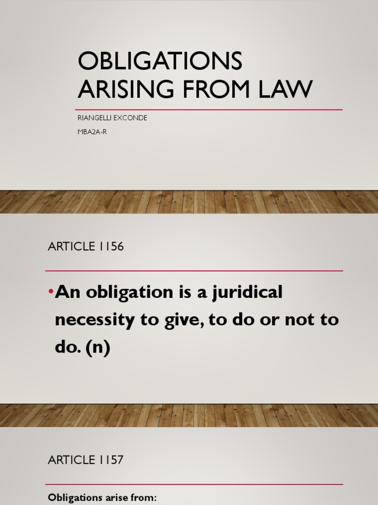 Obligations Arising From Law PDF Employment Taxes