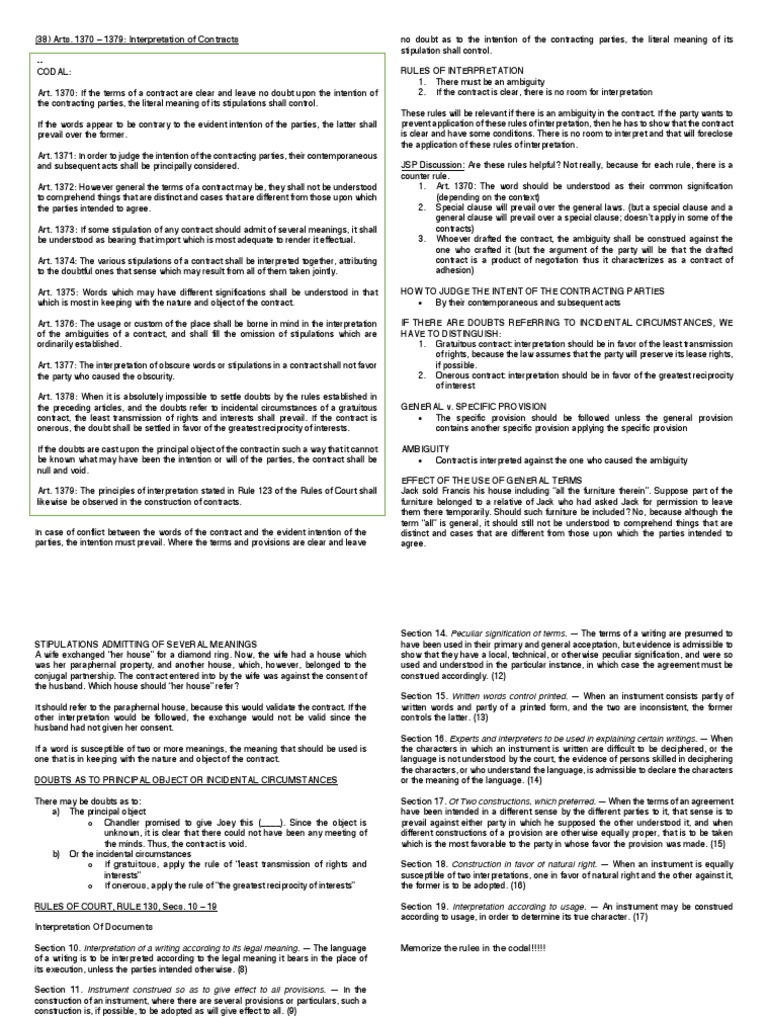 Contract Interpretation Principles | PDF | Ambiguity | Private Law