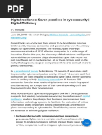 Digital Resilience Seven Practices in Cybersecurity Digital McKinsey