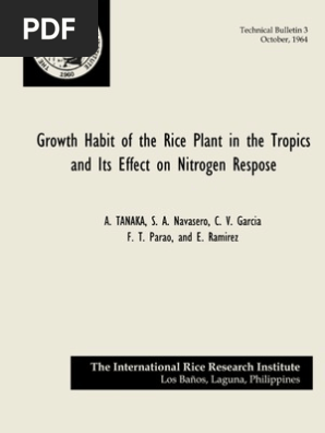 【うに】田中・永井・本田 Growth Habit of The Rice Plant in The Tropics and Its Effect On