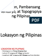 Lokasyon, Pambansang Teritoryo, at Topograpiya NG Pilipinas