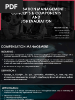 Compensation Management & Job Evaluation