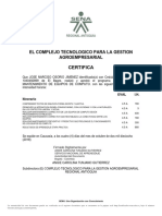 Certifica: El Complejo Tecnologico para La Gestion Agroempresarial