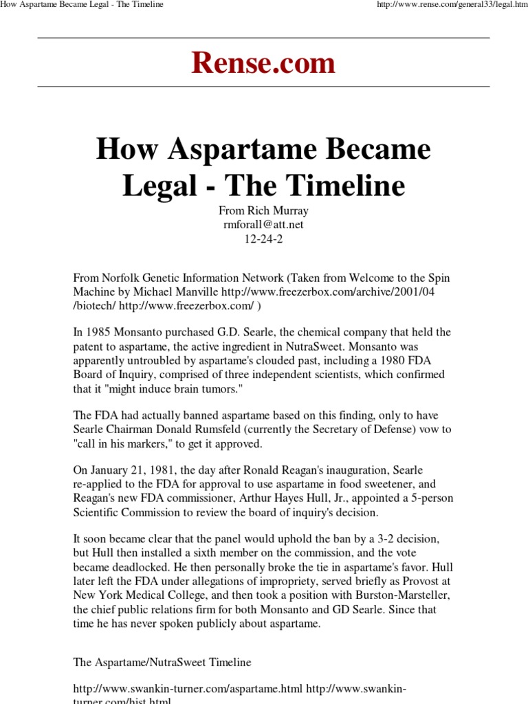 Research Paper: Effects of Aspartame on Health | 4 pages, 5 sources, Words: 