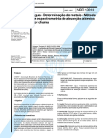 NBR 13810 Abr 1997 Agua Determinacao de Metais Metodo de Espectrometria de Absorcao Atomica Por Chama PDF